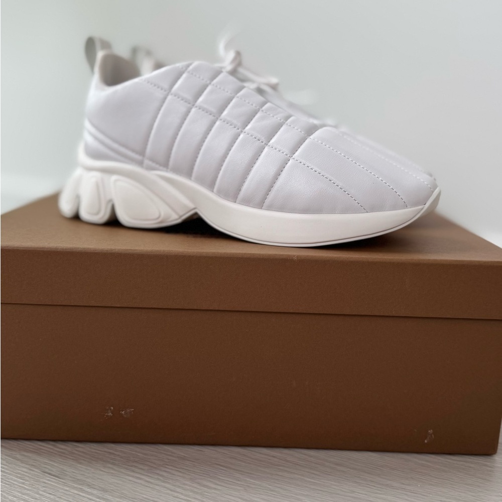 New Burberry White Quilted Sneakers